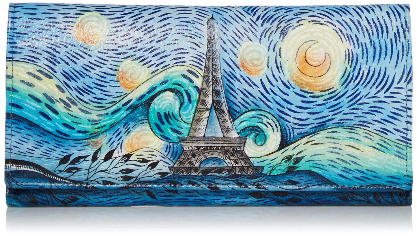 HOTAnna by Anuschka Women's Hand Painted Genuine Leather Multi Pocket Wallet
