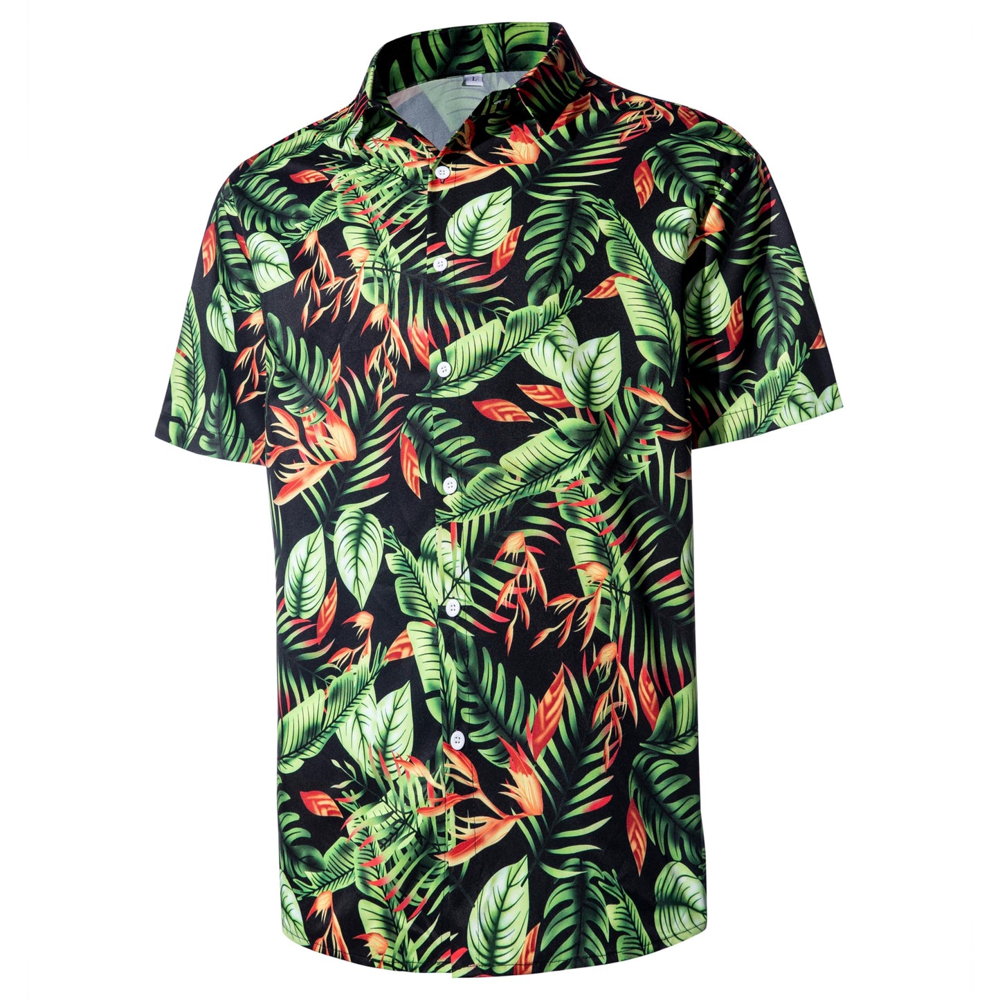 HOTMen's Casual Button Down Shirts Regular Fit Short Sleeve Hawaiian Shirt for Men