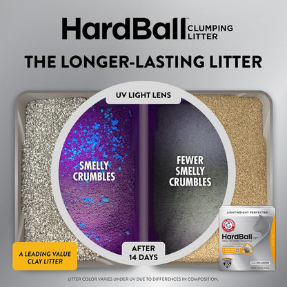 HOTARM & Hammer Hardball Clumping Cat Litter, Garden Bloom, 14.5 Lbs | Lightweight 5-in-1, 24/7 Odor Control, Easy Clean Up, Non-Clay Formula, 99.9% Dust-Free, Multi-Cat