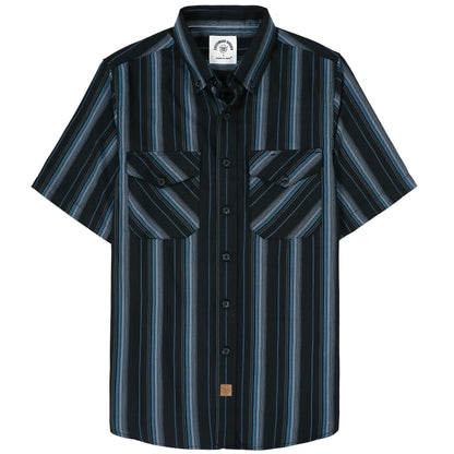 HOTDubinik® Mens Short Sleeve Button Down Two Pockets Soft Vintage Regular Fit Vintage Fishing Casual Shirts