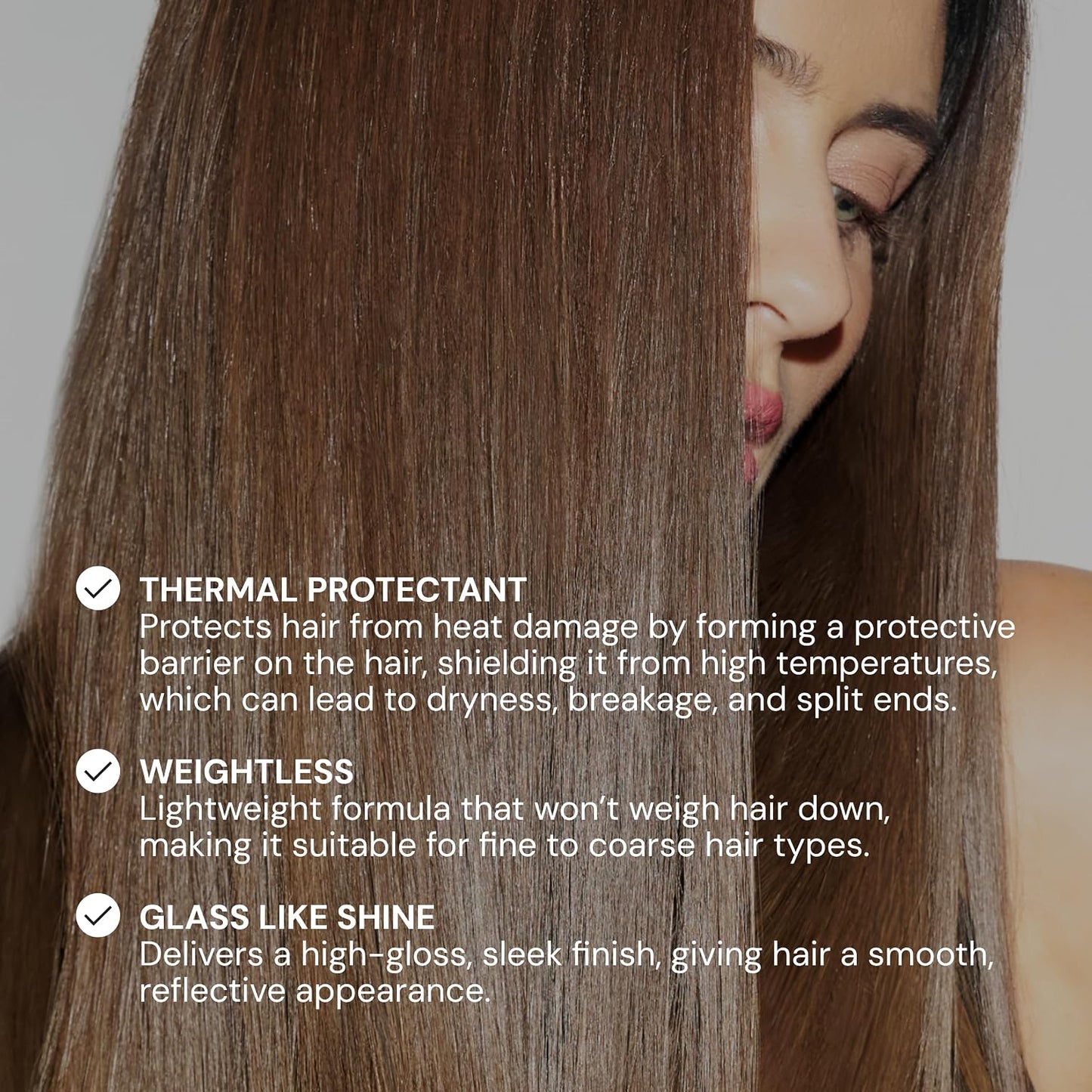 HOTL'ANGE HAIR Glass Hair Heat Protectant Spray | Anti-Frizz Blow Dry Mist | Long Lasting Hold & Shine | Humidity Protection | Thermal Heat Protection Spray | Lightweight Blow Out Primer, 5 fl oz Bottle