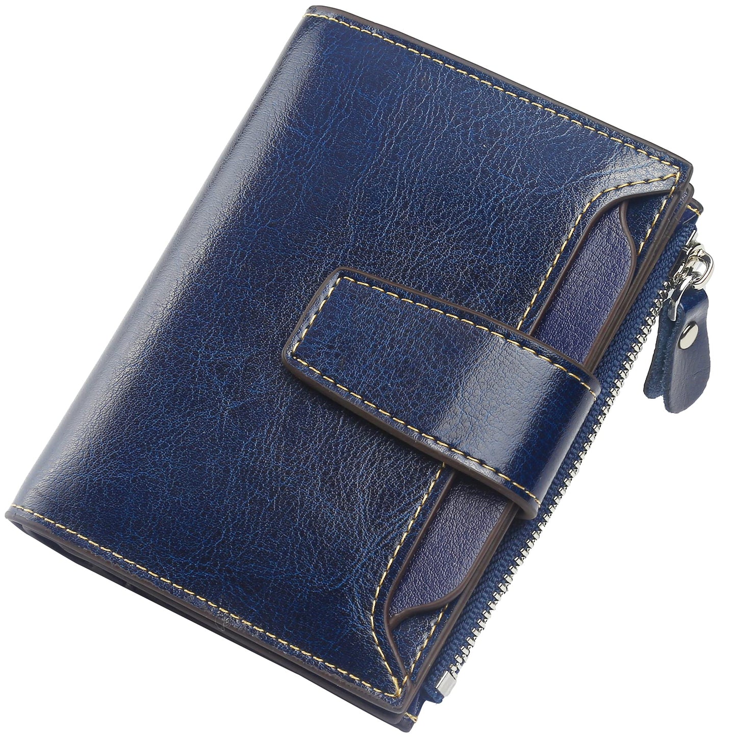 HOTLavemi Small Compact Women Wallet RFID Blocking Genuine Leather Bifold Purse with ID Windows