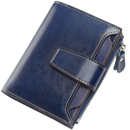 HOTLavemi Small Compact Women Wallet RFID Blocking Genuine Leather Bifold Purse with ID Windows