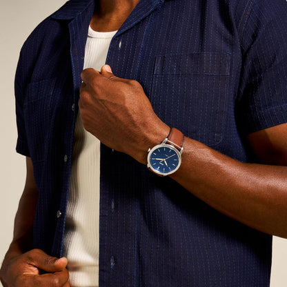 HOTFossil Men's Minimalist Quartz Stainless Steel Three-Hand Watch for Men