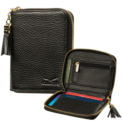 HOTClaasico Bifold Wallet for Women RFID Blocking | Genuine Leather Zip Wallet & Ladies Coin Pocket | Stylish Credit Card Holder | Travel Wallet with Anti-Theft Protection