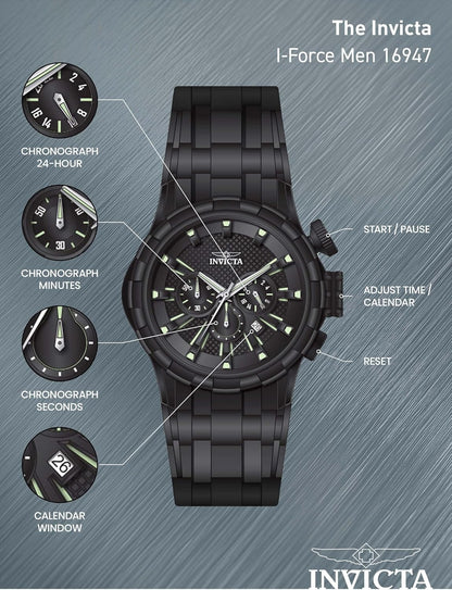 HOTInvicta Men's 16978 I-Force Analog Display Japanese Quartz Black Watch
