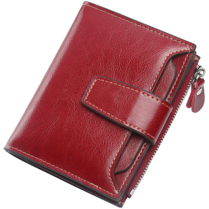 HOTLavemi Small Compact Women Wallet RFID Blocking Genuine Leather Bifold Purse with ID Windows