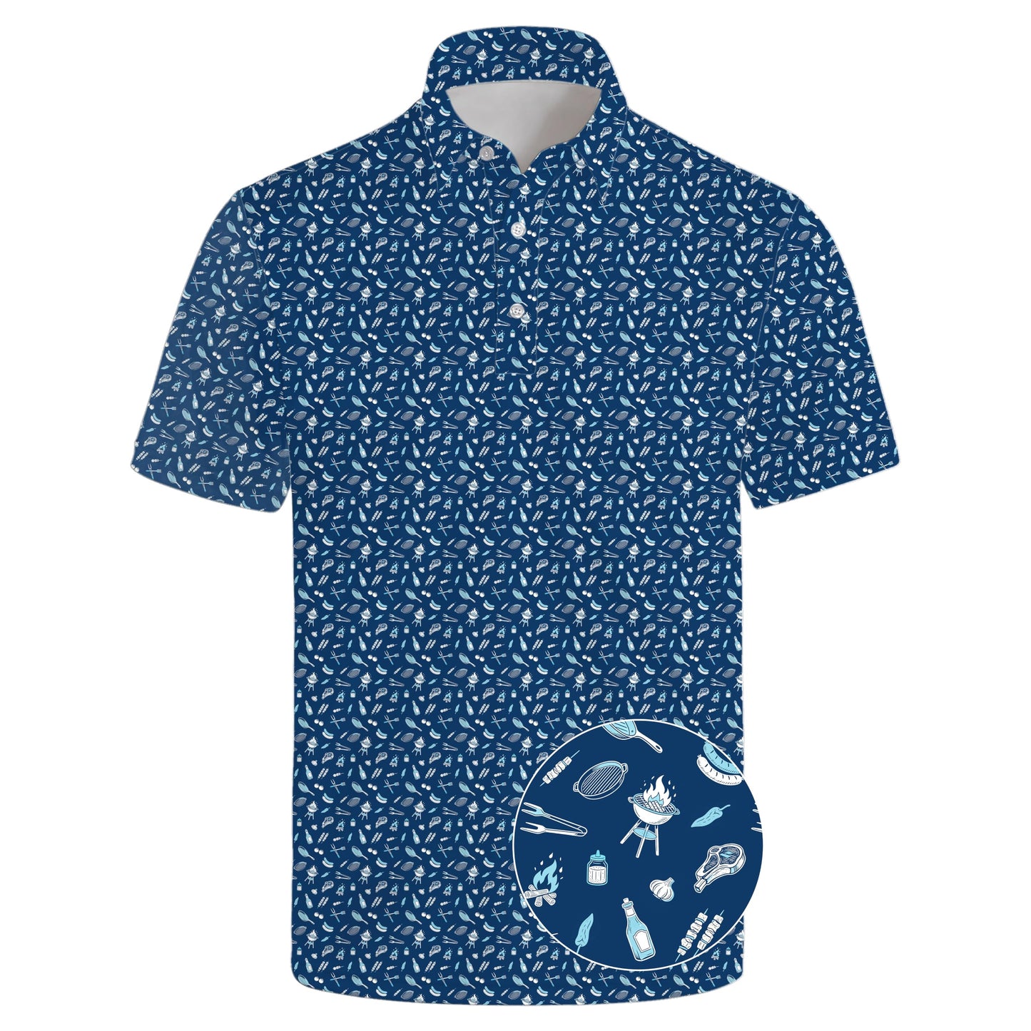 HOTGolf Polo Shirts for Men Funny Print Quick Dry Short Sleeve Performance Golf Shirts Moisture Wicking Polo Shirts