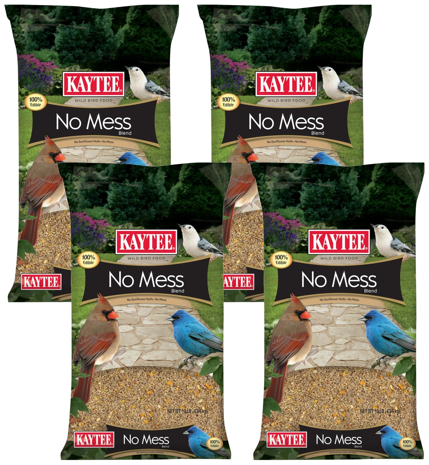 HOTKaytee Wild Bird (No Mess or Waste Free) Food Seed Blend For Blue Jays, Woodpeckers, Juncos, Cardinals, Grosbeaks, Sparrows, and Finches, 10 Pound, (Packaging May Vary)