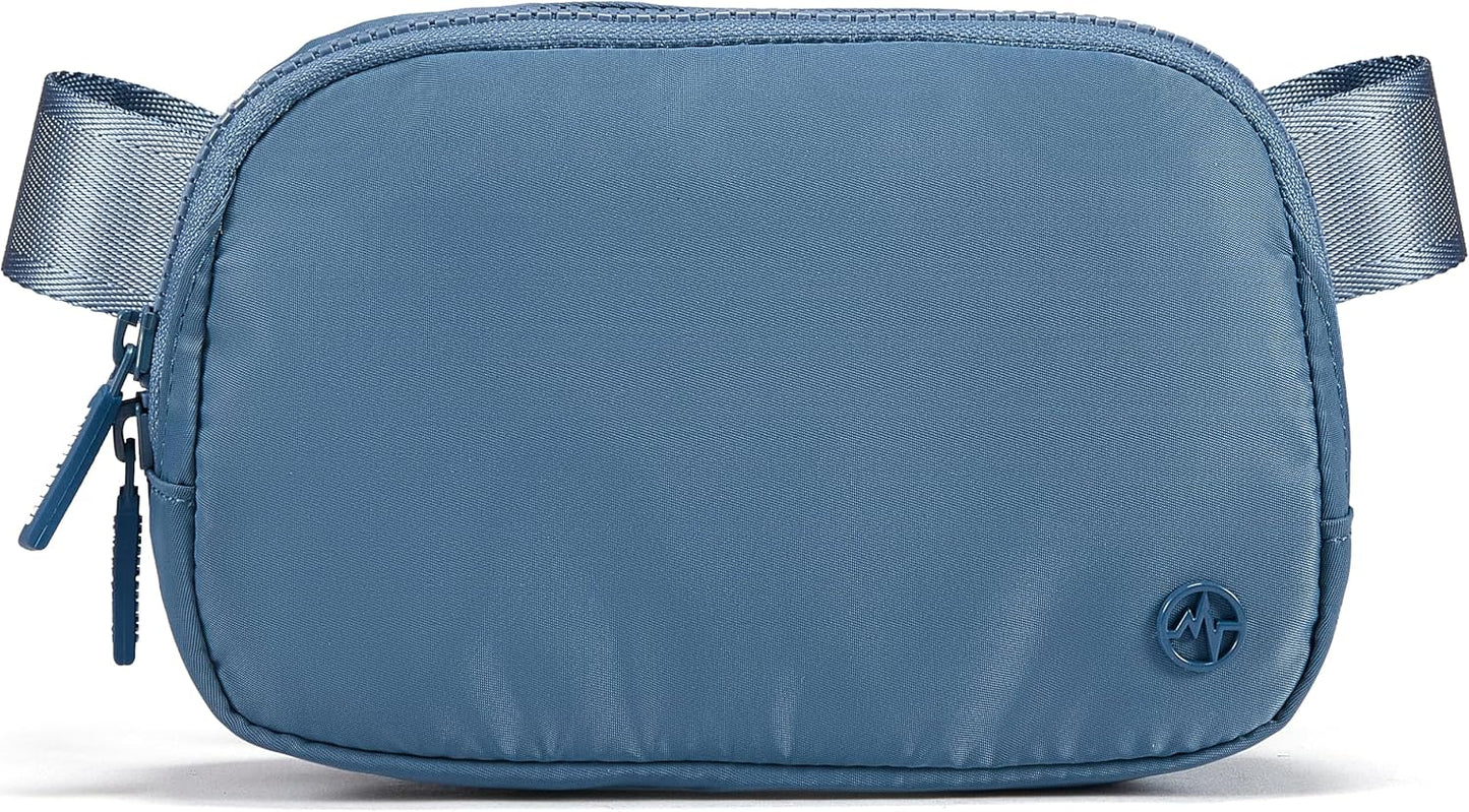 HOTPander Two Way Zipper Fanny Pack Nylon Everywhere Belt Bag for Women, Water Repellent Waist Packs, Crossbody Bags with Adjustable Strap (Indigo Blue).
