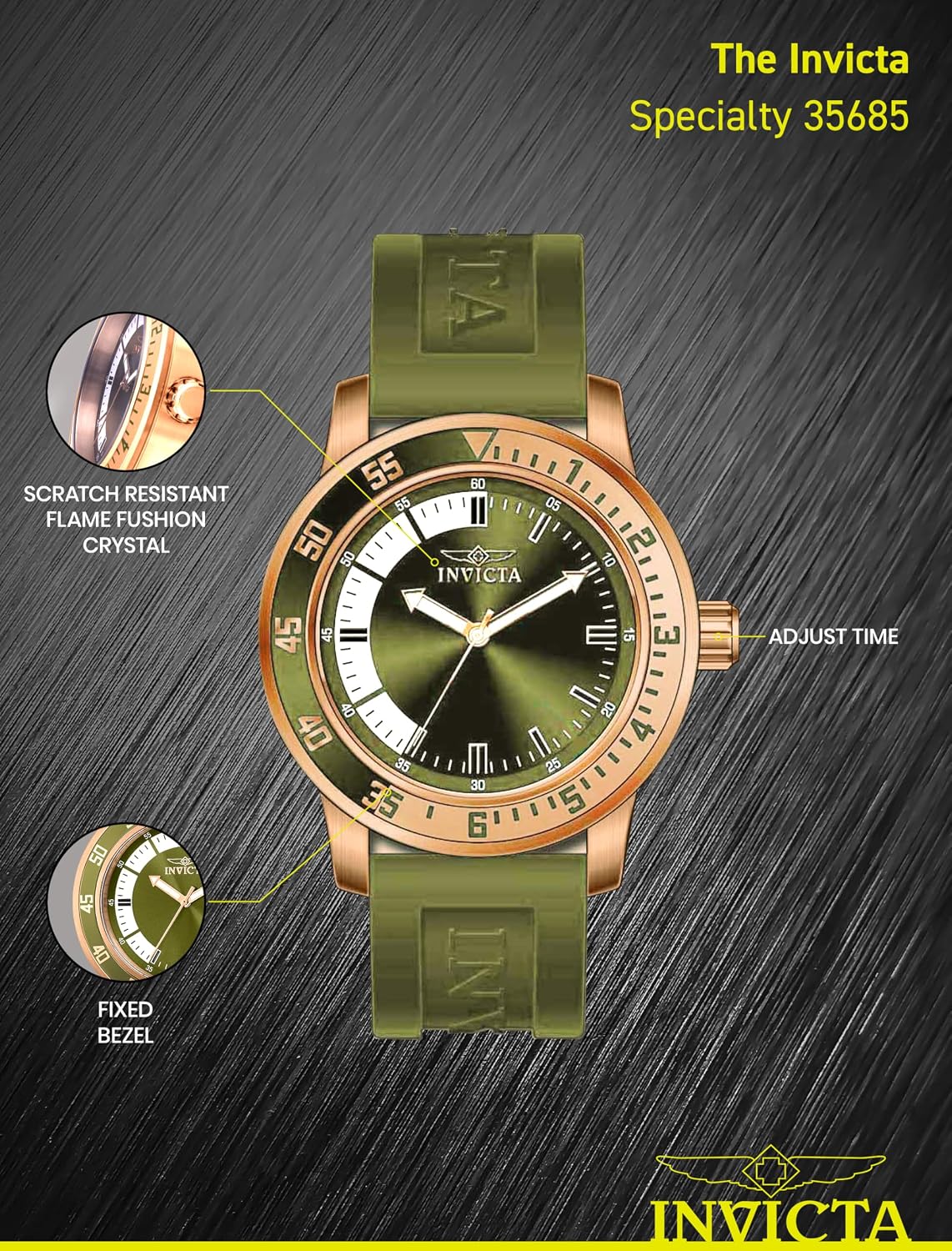 HOTInvicta Men's Specialty Silicone Quartz Watch