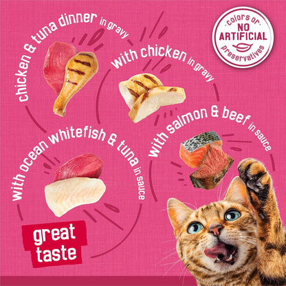 HOTPurina Friskies Gravy Wet Cat Food Variety Pack, Surfin’ and Turfin’ Prime Filets Favorites - (Pack of 40) 5.5 oz. Cans