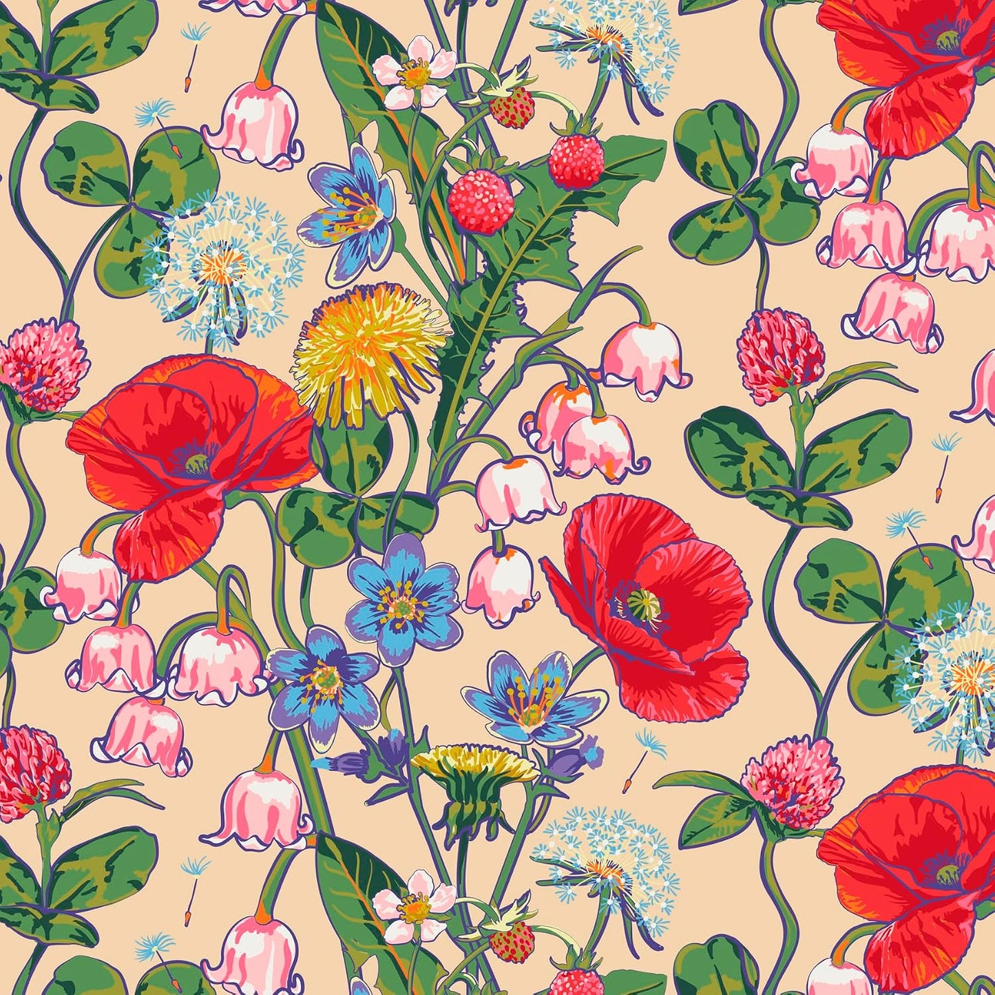 HOTVera Bradley Premium Cotton Medium Pouch – All the Pretty Wildflowers