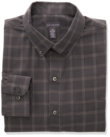 HOTVan Heusen Men's Regular Fit Oxford Solid Buttondown Collar Dress Shirt