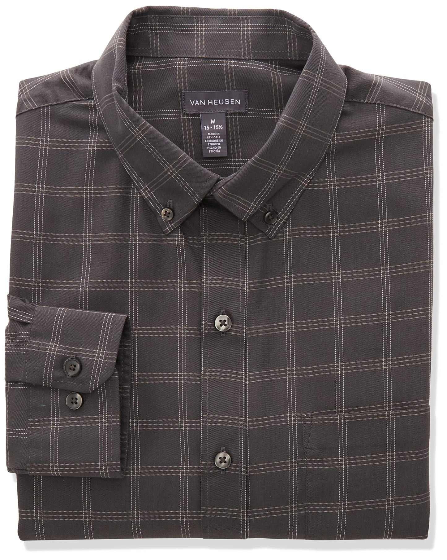 HOTVan Heusen Men's Regular Fit Oxford Solid Buttondown Collar Dress Shirt