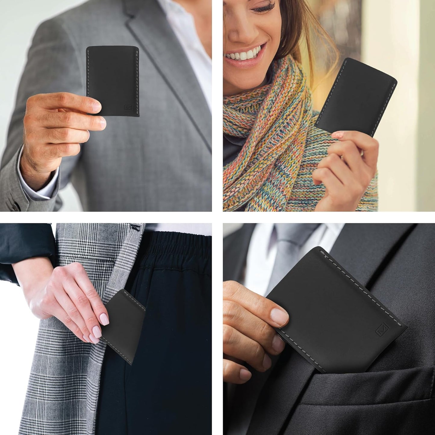 HOTModern Carry Full Protection Leather Card Holder Full Coverage | Full leather coverage protects your cards while maintaining a slim front-pocket profile with quick, easy access