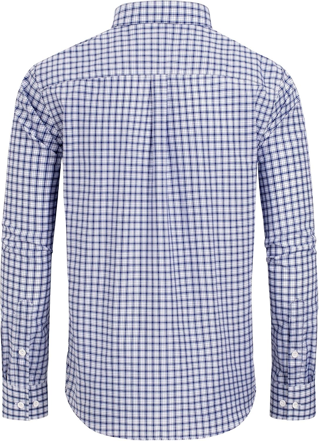 HOTAlimens & Gentle Men's Plaid Button Down Shirts Cotton Long Sleeve Dress Shirts Regular Fit Gingham Shirts
