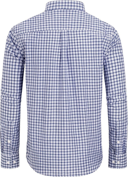 HOTAlimens & Gentle Men's Plaid Button Down Shirts Cotton Long Sleeve Dress Shirts Regular Fit Gingham Shirts