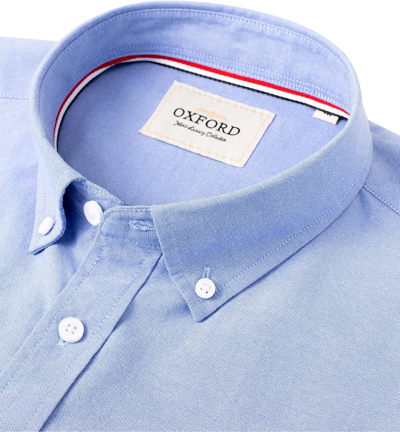 HOTAlimens & Gentle Mens Solid Oxford Shirt Long Sleeve Dress Shirt Work Casual Button Down Shirts with Pocket