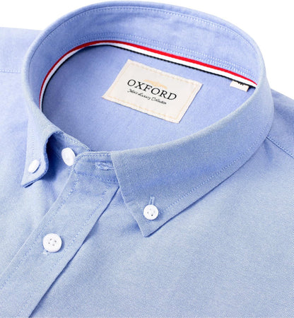 HOTAlimens & Gentle Mens Solid Oxford Shirt Long Sleeve Dress Shirt Work Casual Button Down Shirts with Pocket