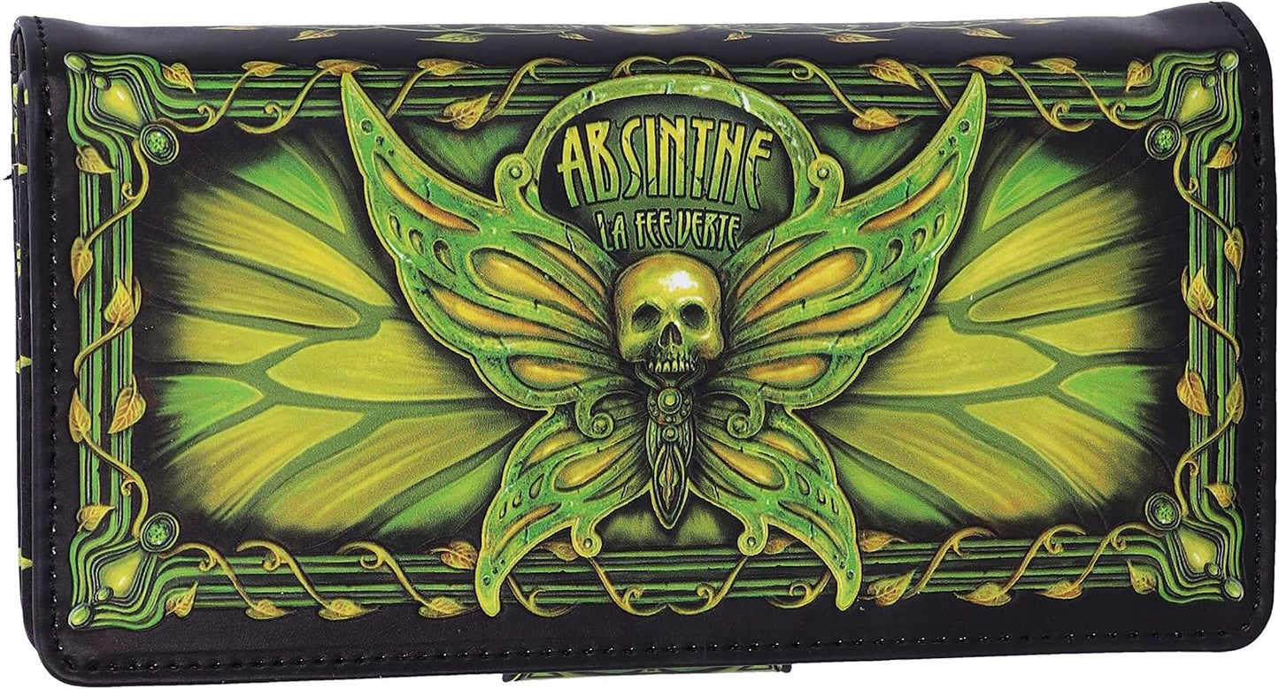 HOTNemesis Now Absinthe La Fee Verte Green Fairy Embossed Purse, Polyurethane, 18.5cm