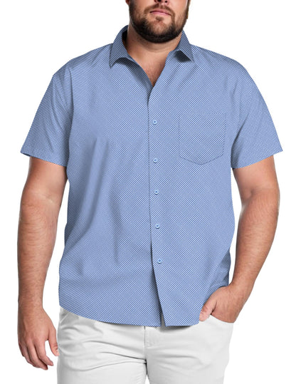 HOTCOOFANDY Big & Tall Shirts for Men Short Sleeve Button Down Casual Dress Shirts