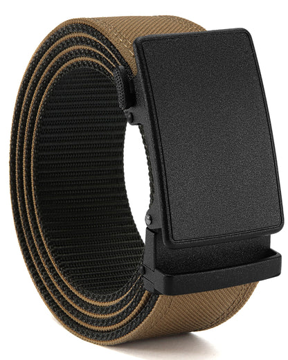 1.5" Nylon Ratchet Belts for Men - Adjustable Casual Work Belt with Slide Buckle - Trim to Fit