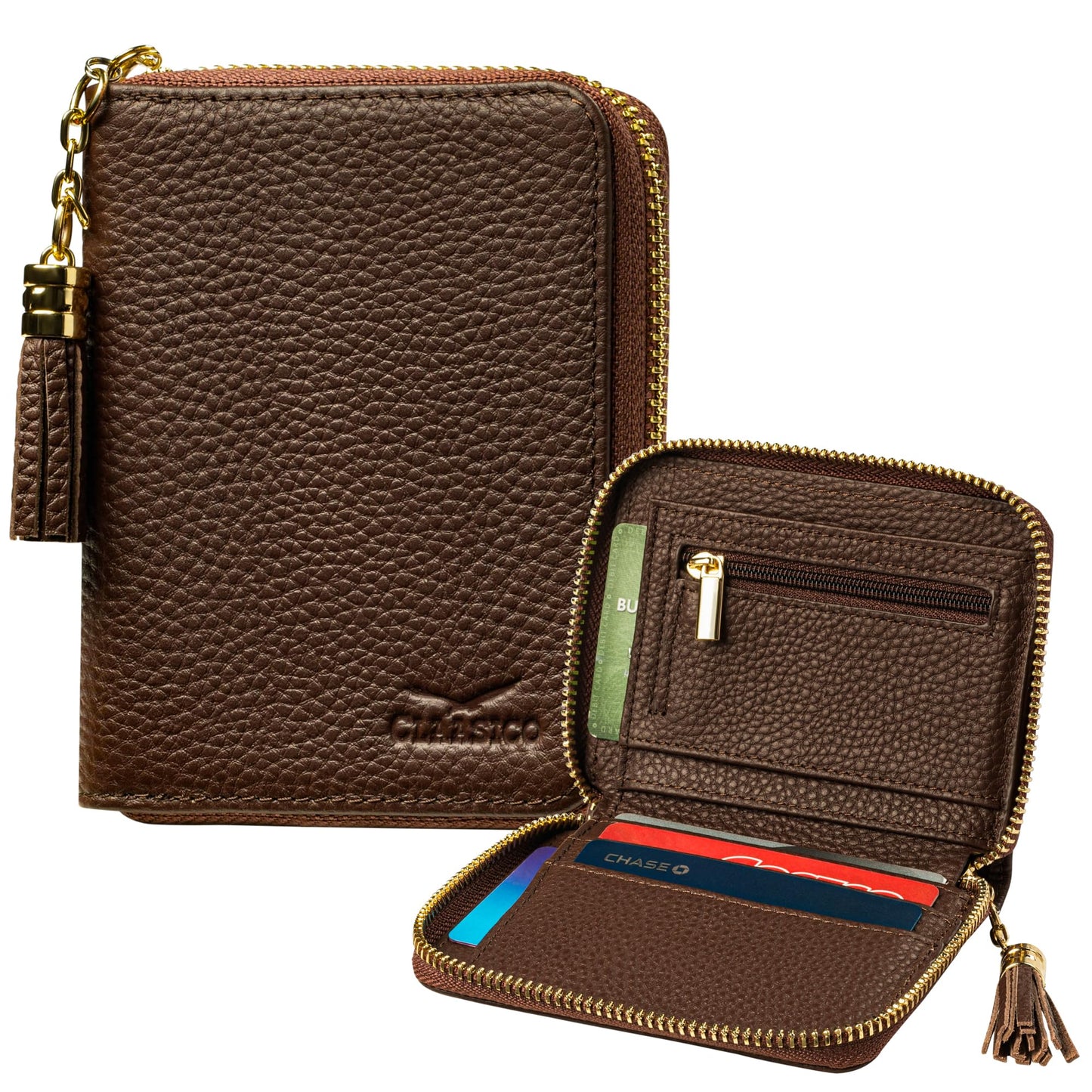 HOTClaasico Bifold Wallet for Women RFID Blocking | Genuine Leather Zip Wallet & Ladies Coin Pocket | Stylish Credit Card Holder | Travel Wallet with Anti-Theft Protection