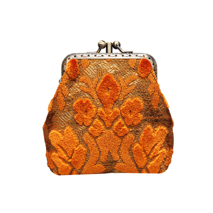 HOTCarpet Bag Double Kiss Clasp Coin Purse Pouch,Vintage Change Wallet Card Holder