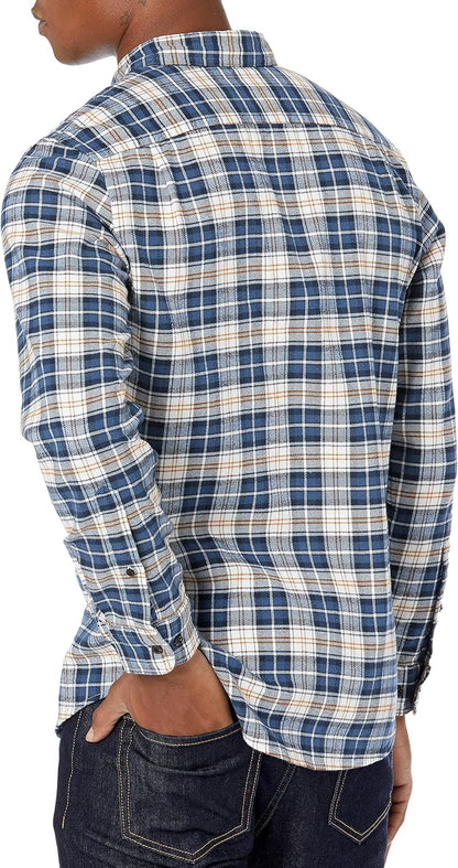 HOTAmazon Essentials Men's Slim-Fit Flannel Shirt, Long Sleeve Button Down Plaid