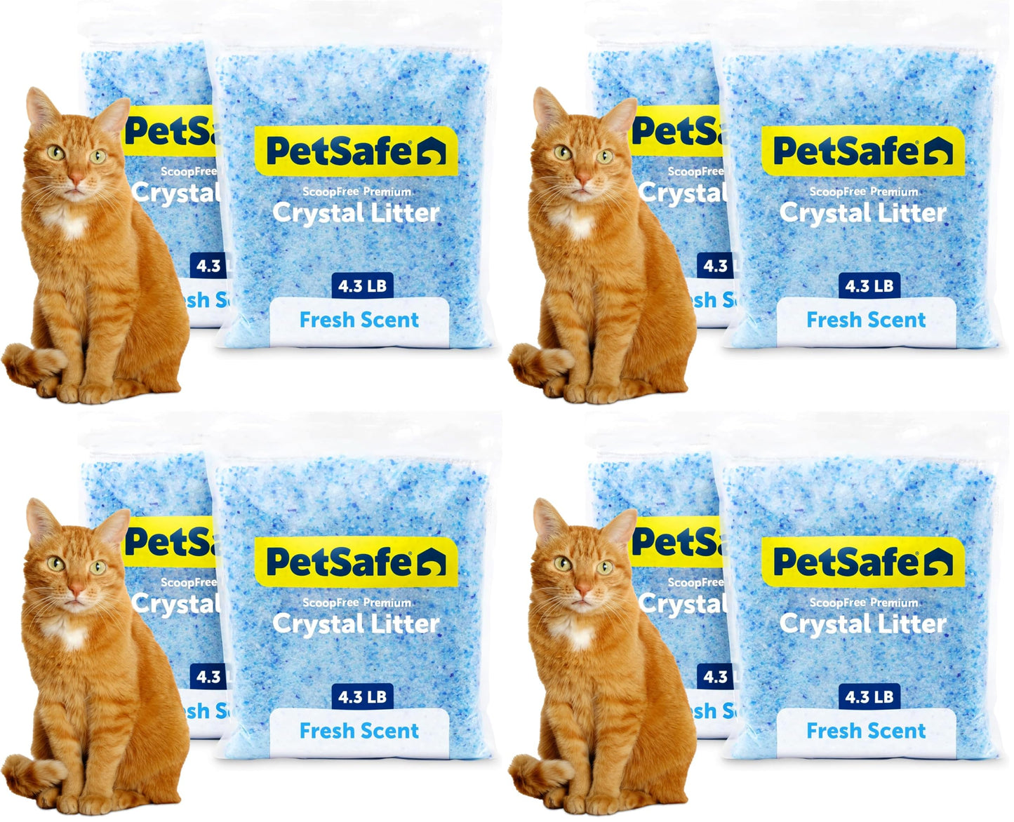 HOTPetSafe ScoopFree Premium Crystal Litter, Fresh Scent, 4.3 Lb Bag, 2 Pack