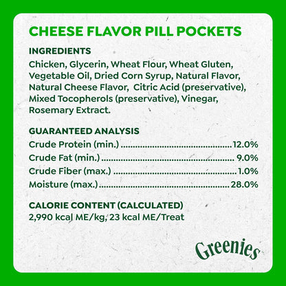 HOTGreenies Pill Pockets Large Size Dog Treats, Cheese Flavor, 15.8 oz | Vet-recommended, capsule size, low calorie, odor masking, stress- and mess-free medication experience