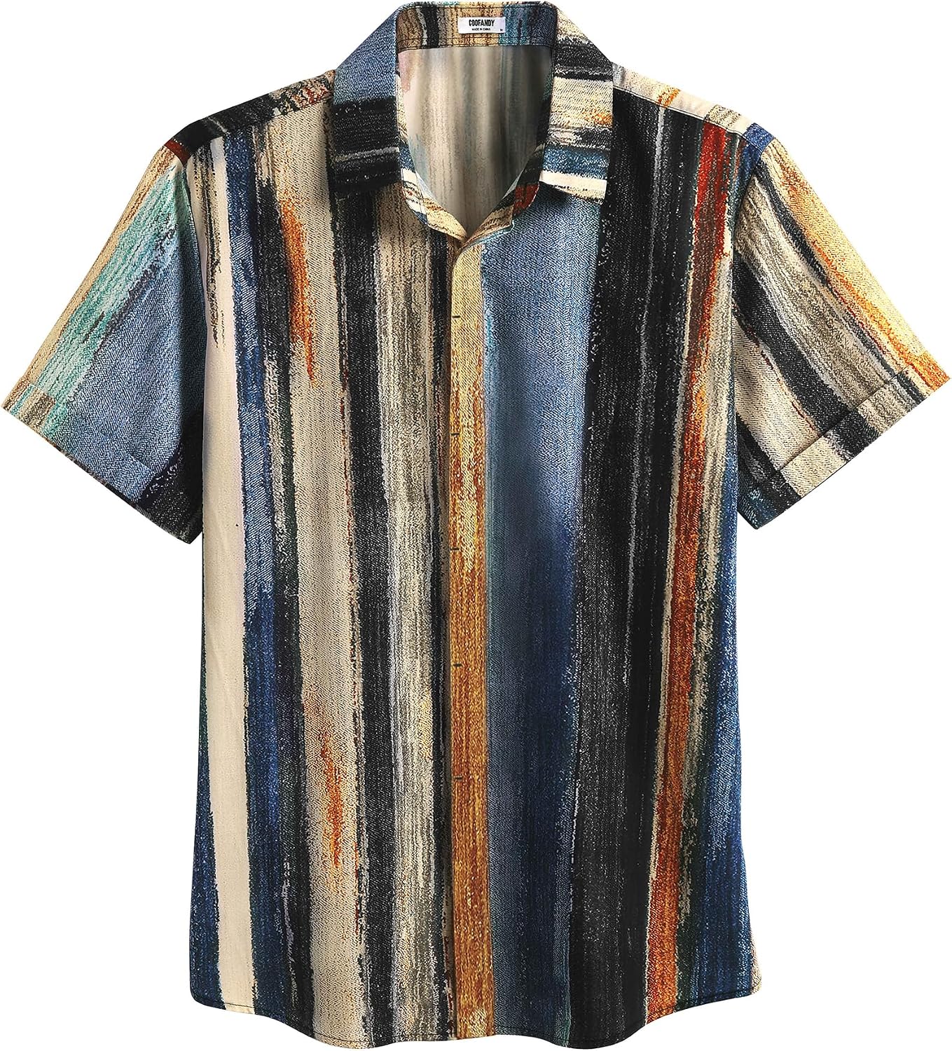 HOTCOOFANDY Men's Linen Shirts Short Sleeve Casual Shirts Button Down Shirt for Men Beach Summer Wedding Shirt