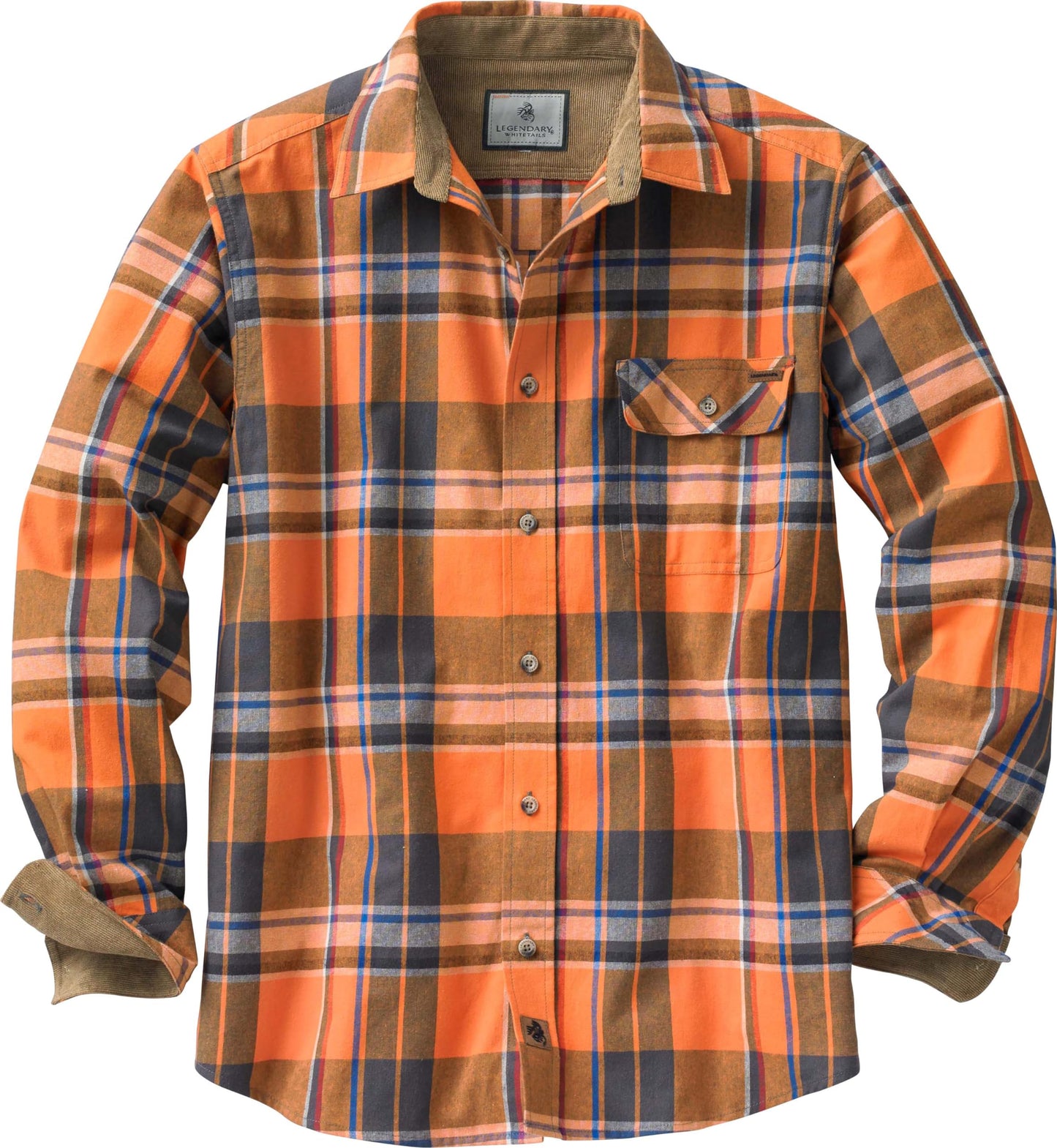 HOTLegendary Whitetails Mens Long Sleeve Button Down 100% Cotton Flannel Shirt