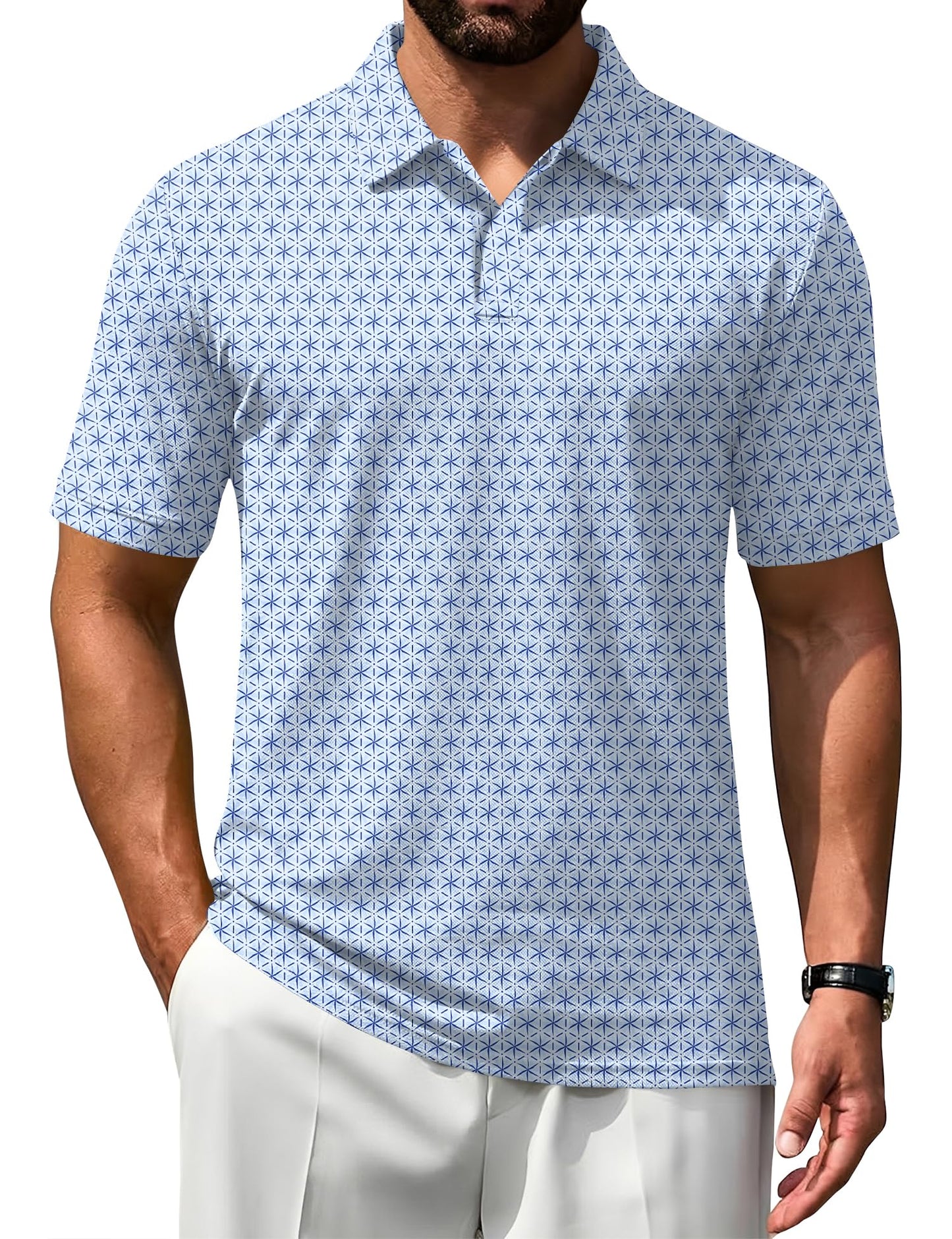 HOTPoriff Mens Polo Shirts Short Sleeve Golf Shirt Dry Fit Athletic T-Shirt Moisture Wicking Top (S-3XL)