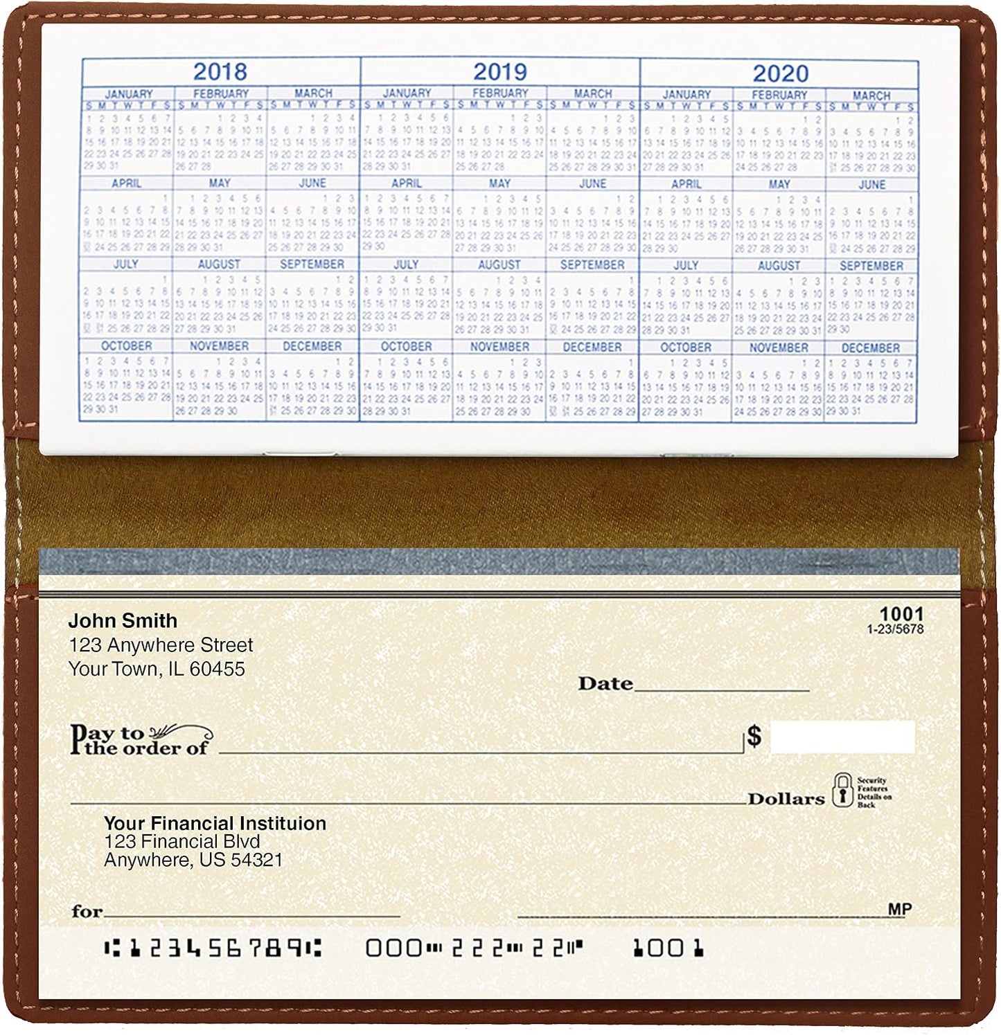 HOTCAROUSELCHECKS Paw Prints Laser Engraved Leatherette Checkbook Cover