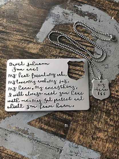 HOTCustom Police Badge Wallet Insert Police Wallet Card Badge Wallet Card Police Officer Gift Custom Wallet My Hero Gift Police Necklace