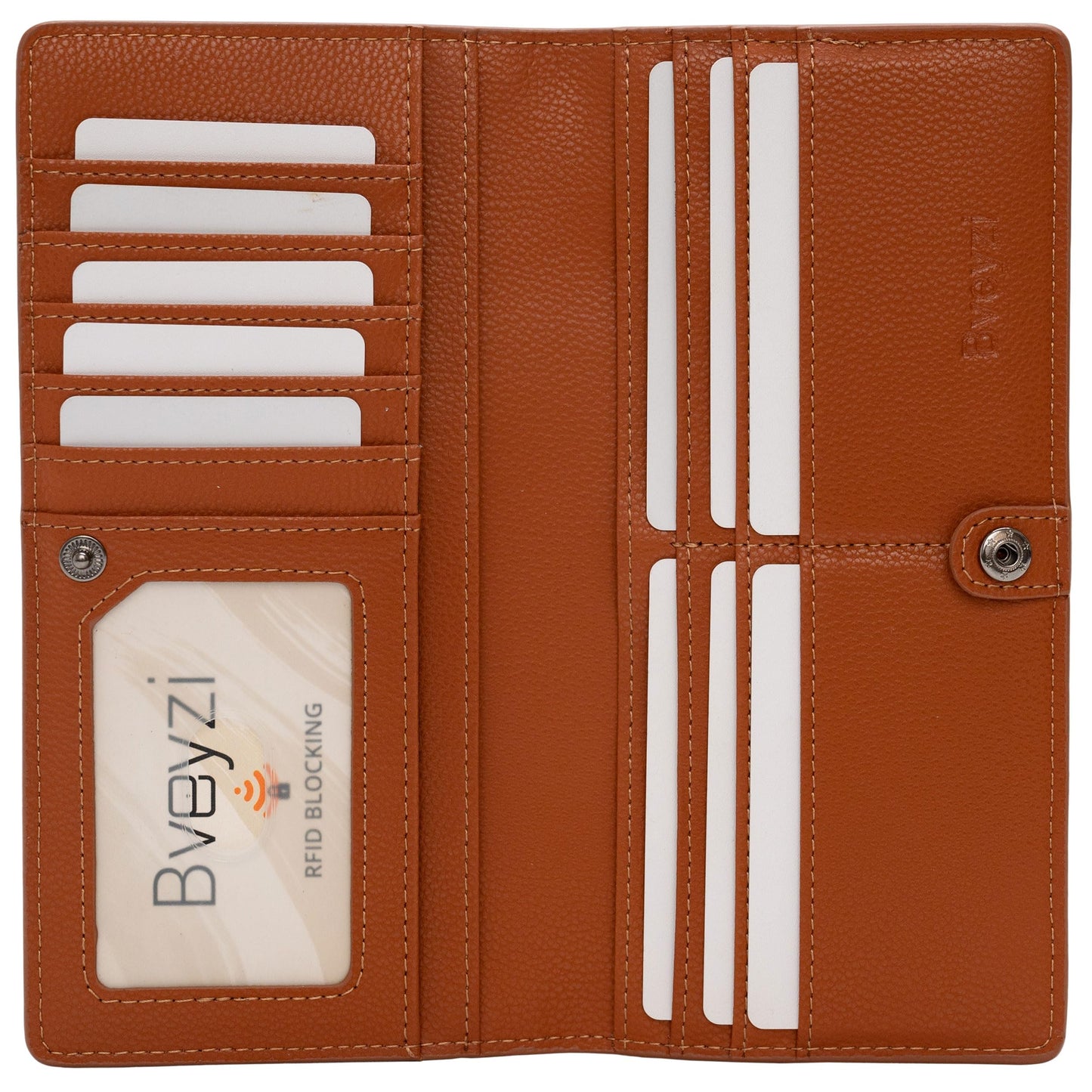 HOTBveyzi Ultra Slim Thin Leather RFID Blocking Credit Card Holder Bifold Clutch Wallets for Women