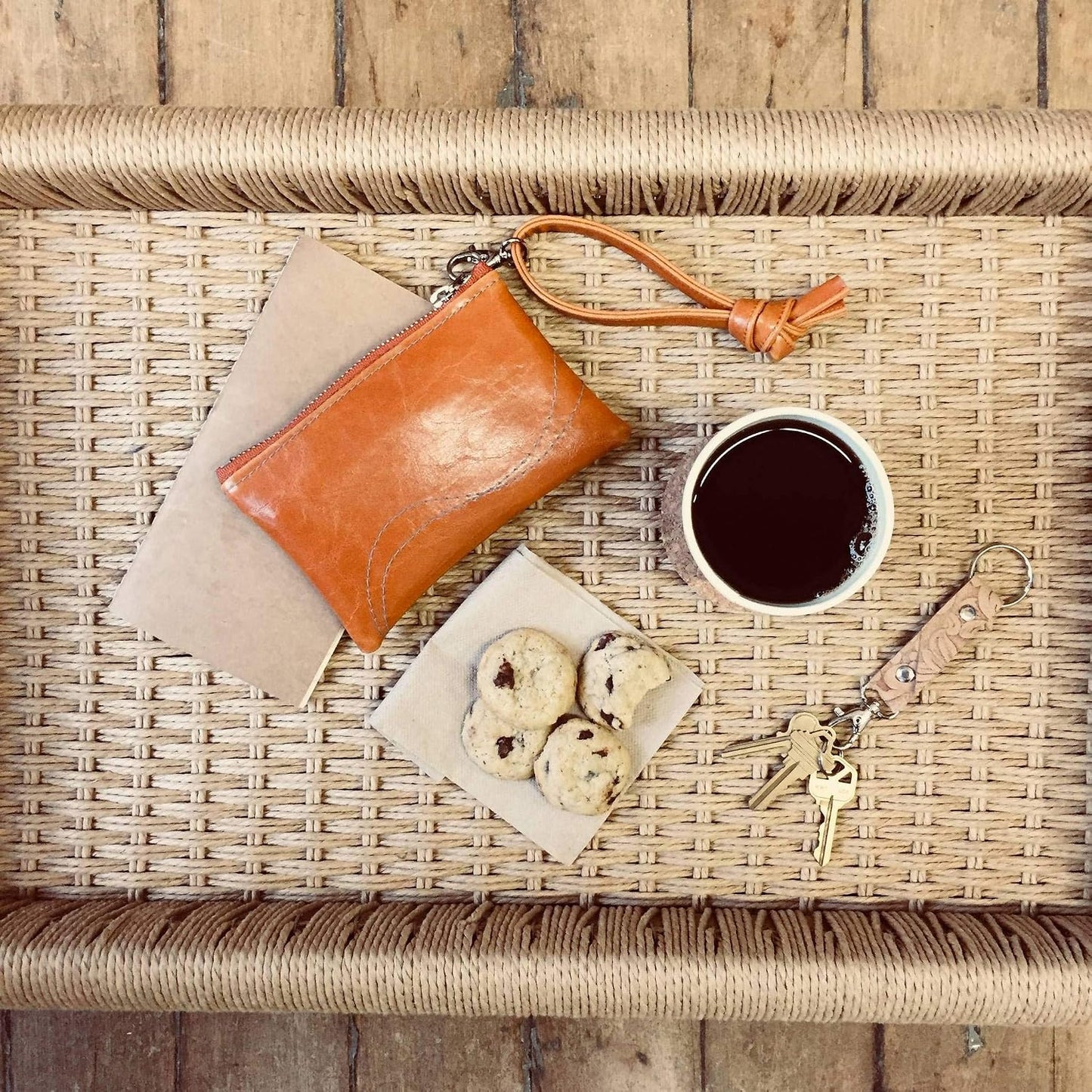 HOTCrystalyn Kae | Small ZIpper Pouch - Orange Vegan Purse made in USA