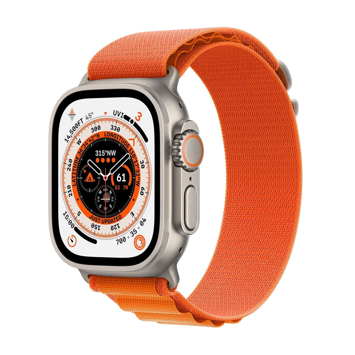HOTApple Watch Ultra [GPS + Cellular 49mm] Titanium Case with White Ocean Band, One Size (Renewed)