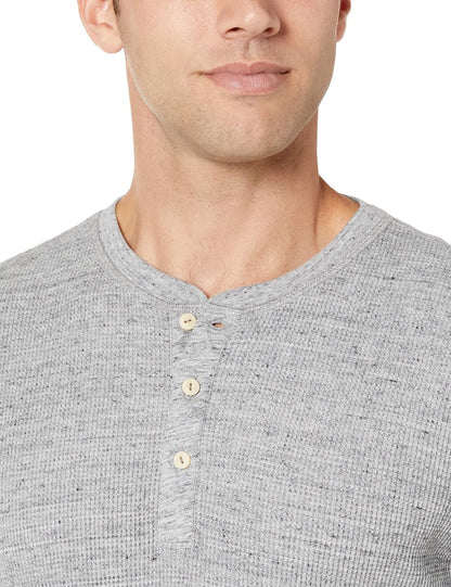 HOTAmazon Essentials Men's Long Sleeve Waffle Henley Shirt