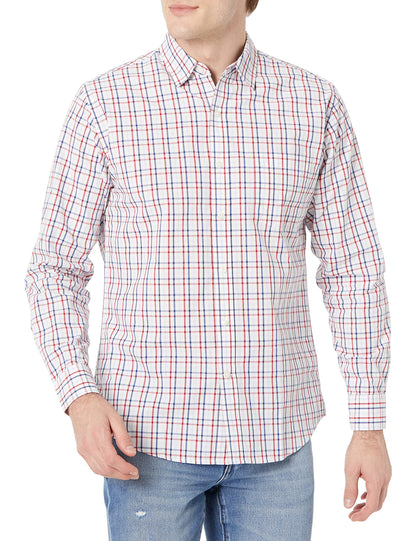 HOTAmazon Essentials Men's Regular-Fit Long-Sleeve Casual Poplin Shirt, Button Front, Business Casual, Collared