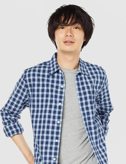 HOTAmazon Essentials Men's Regular-Fit Long-Sleeve Casual Poplin Shirt, Button Front, Business Casual, Collared
