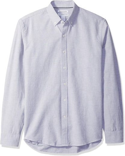 HOTAmazon Essentials Men's Regular-Fit Long Sleeve Oxford Shirt, 100% Cotton