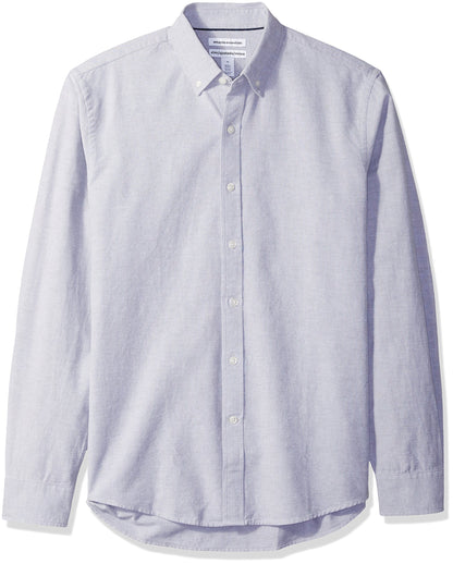 HOTAmazon Essentials Men's Regular-Fit Long Sleeve Oxford Shirt, 100% Cotton