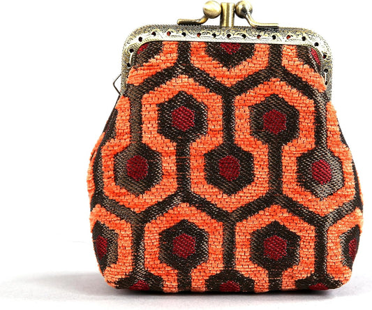 HOTCarpet Bag Double Kiss Clasp Coin Purse Pouch,Vintage Change Wallet Card Holder