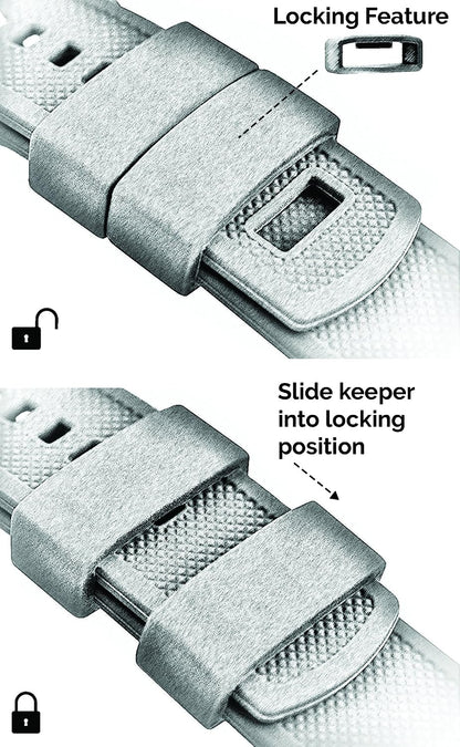 HOTBARTON Elite Silicone Watch Bands - Quick Release - Choose Strap Color & Buckle Color (Stainless Steel, Black PVD or Gunmetal Grey) - 18mm, 20mm, 22mm & 24mm Watch Straps