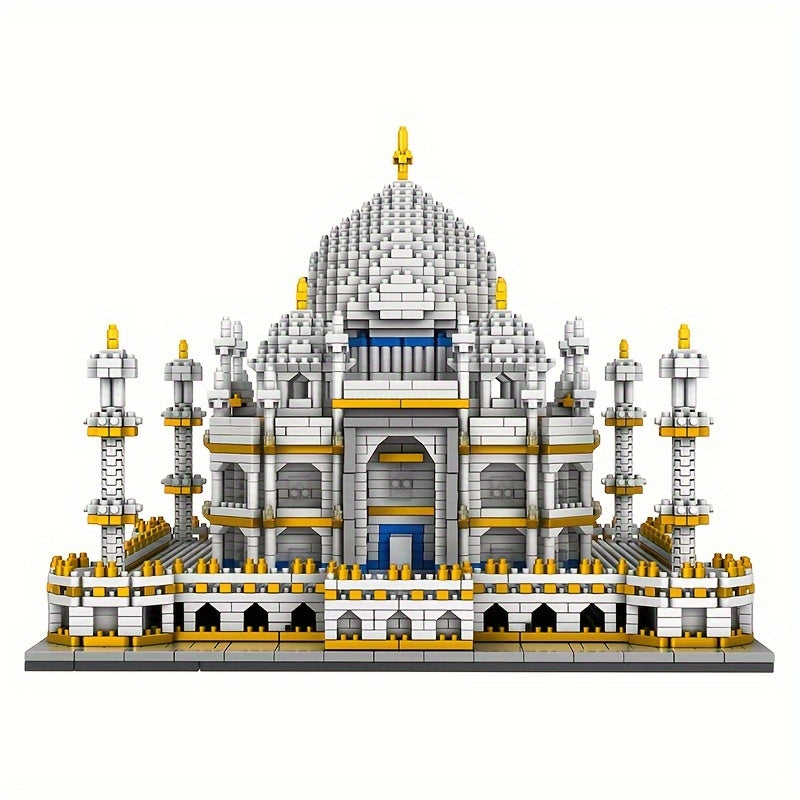 3950pcs Large World's Famous Architecture Building Blocks, Taj Mahal Castle Model, City Landmarks Desktop Ornaments, Micro Bricks, High Diff