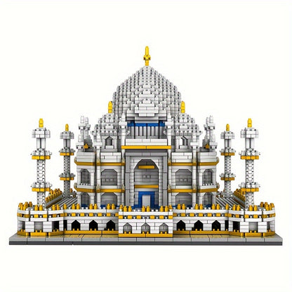 3950pcs Large World's Famous Architecture Building Blocks, Taj Mahal Castle Model, City Landmarks Desktop Ornaments, Micro Bricks, High Diff
