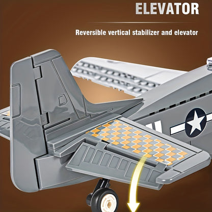 285pcs Military P-51 Mustang Fighter Building Blocks, Army Educational Bricks For Children, Birthday Toys, Christmas Gifts